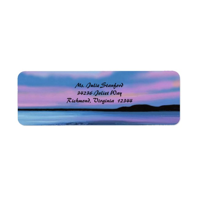 Étiquettes d'adresse de retour de Sunset d'eau cri (Devant)