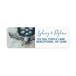 Étiquettes d'adresse de retour de tortue tropicale