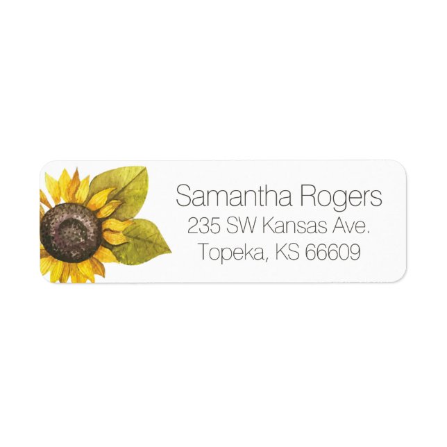 Étiquettes d'adresse de retour de tournesol (Devant)