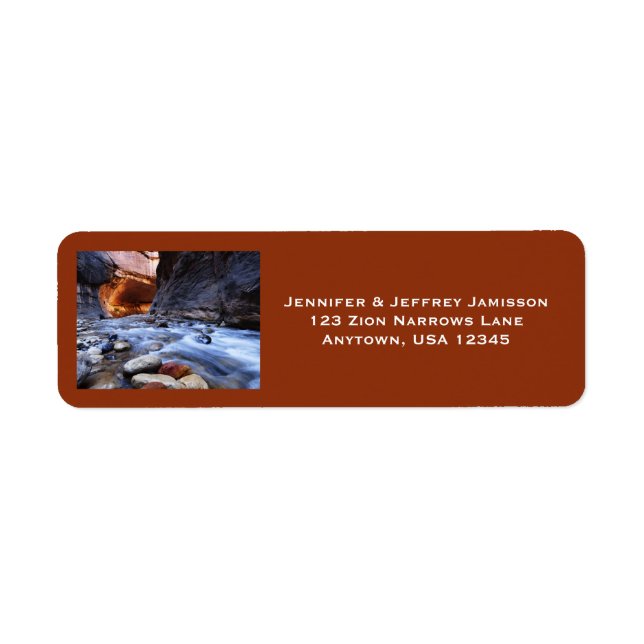 Étiquettes d'adresse de retour de Zion Narrows (Devant)