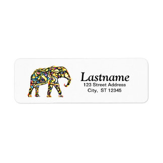 Étiquettes d'adresse de retour d'éléphant personna