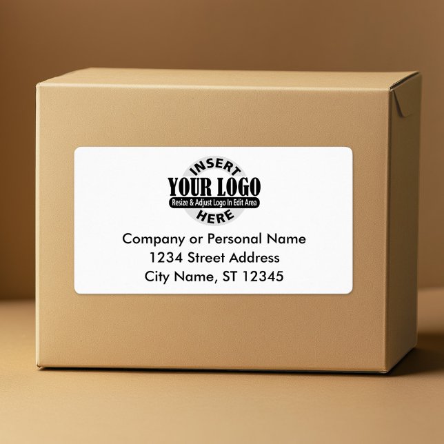 Étiquettes d'adresse de retour d'entreprise (Custom Box Label with Logo and Return address)