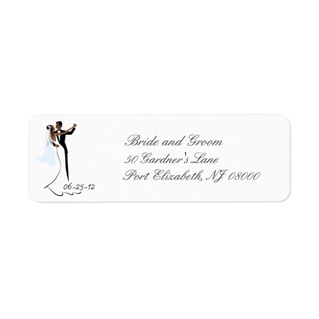Étiquettes d'adresse de retour des Mariages afro-a (Devant)