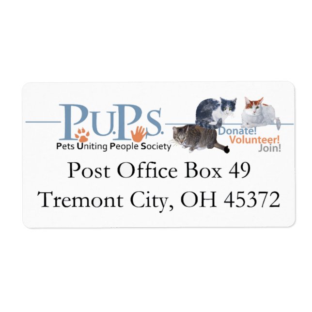 Étiquettes d'adresse de retour des PUP (Devant)