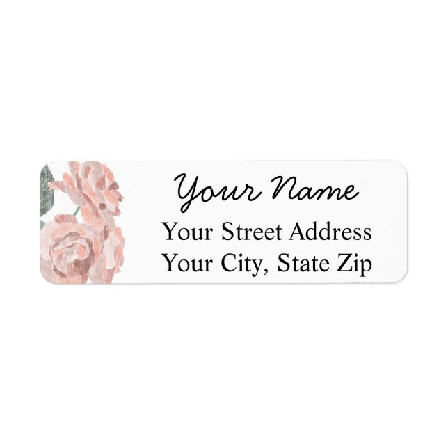 Étiquettes d'adresse de retour des Roses Pastel (Devant)