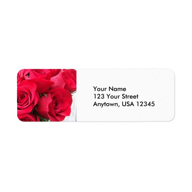 Étiquettes d'adresse de retour des roses rouges (Devant)