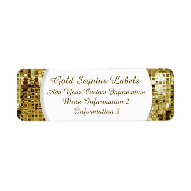 Étiquettes d'adresse de retour des séquences d'or (Devant)