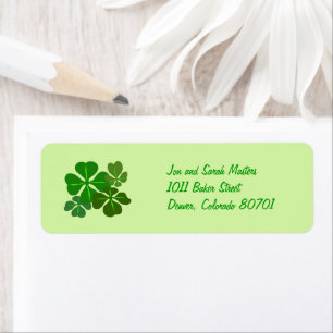 Étiquettes d'adresse de retour des Shamrocks irlan