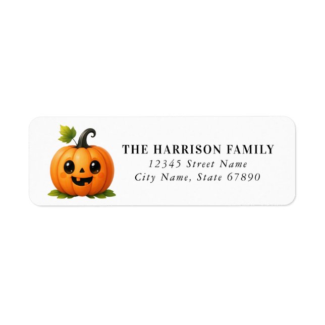 Étiquettes d'adresse de retour d'Halloween mignonn (Devant)