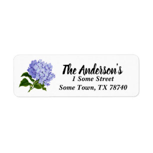 Étiquettes d'adresse de retour d'hortensia