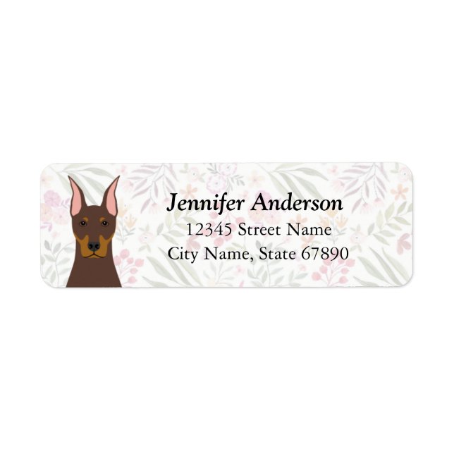 Étiquettes d'adresse de retour Doberman Pinscher (Devant)