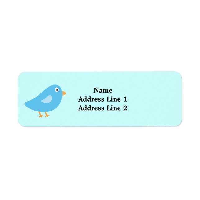 Étiquettes d'adresse de retour d'oiseaux bleus (Devant)