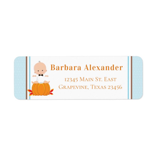 Étiquettes d'adresse de retour du Baby shower citr (Devant)
