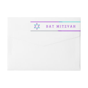 Étiquettes d'adresse de retour du bat mitzvah   Vi