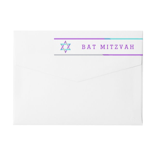 Étiquettes d'adresse de retour du bat mitzvah | Vi (Dos)