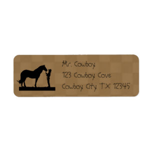 Étiquettes d'adresse de retour du Cheval Cowboy