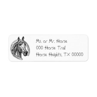 Étiquettes d'adresse de retour du cheval et du fer