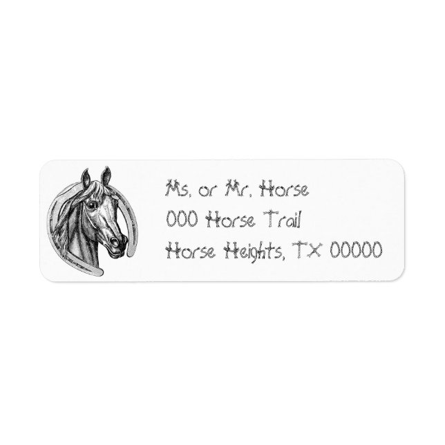 Étiquettes d'adresse de retour du cheval et du fer (Devant)