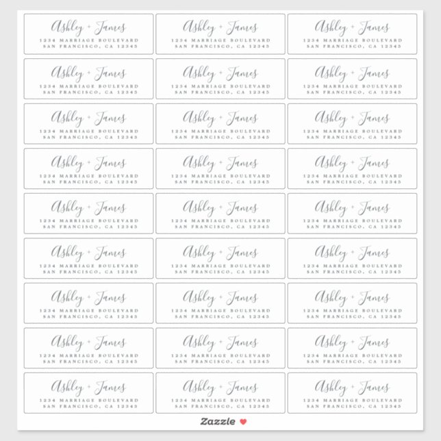 Étiquettes d'adresse de retour du mariage 4,45 x 1 (Feuille)