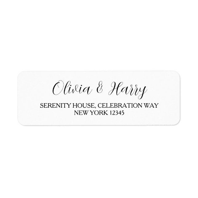 Étiquettes d'adresse de retour du Mariage blanc ch (Devant)