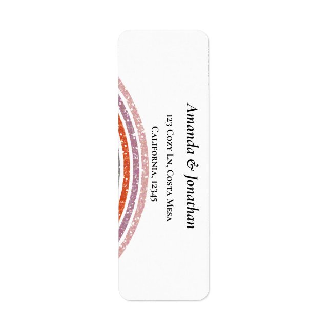 Étiquettes d'adresse de retour du Mariage Rainbow  (Devant)