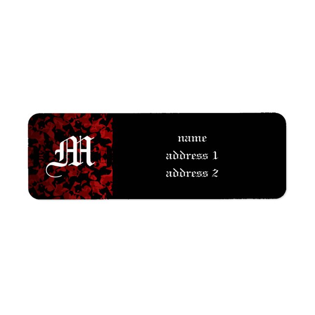 Étiquettes d'adresse de retour du monogramme maria (Devant)