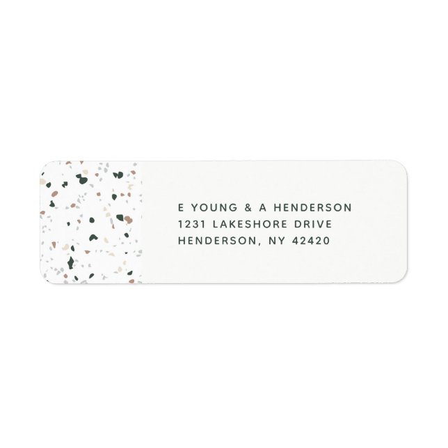 Étiquettes d'adresse de retour du Motif Terrazzo m (Devant)