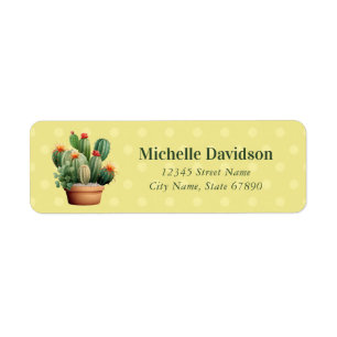 Étiquettes d'adresse de retour du Plante Cactus