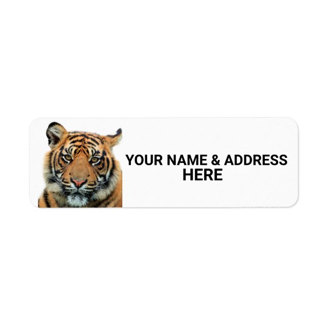 ÉTIQUETTES D'ADRESSE DE RETOUR DU TIGRE BENGAL (Devant)