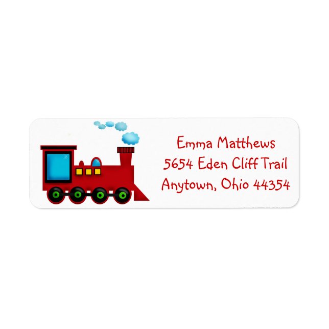 Étiquettes d'adresse de retour du train (Devant)