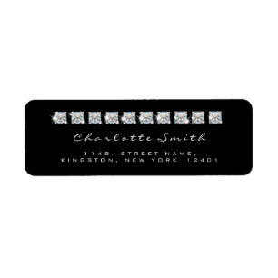 Étiquettes d'adresse de retour en noir diamant