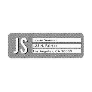 Étiquettes d'adresse de retour en noir et blanc co