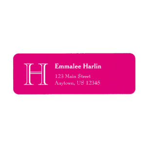 Étiquettes d'adresse de retour en simple monogramm