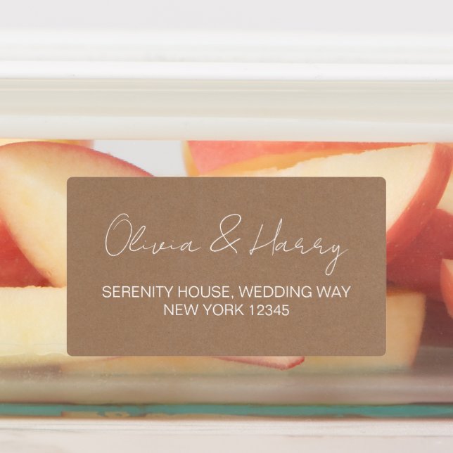 Étiquettes d'adresse de retour étanches rustiques  (Apposé)