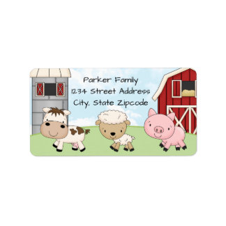 Étiquettes d'adresse de retour │ Ferme Barnyard