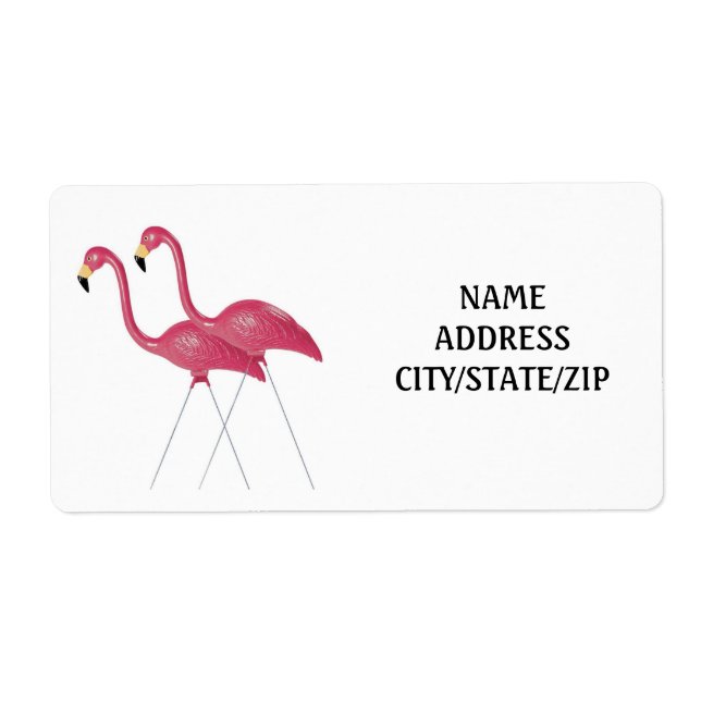 ÉTIQUETTES D'ADRESSE DE RETOUR "FLAMANT ROSE COUPL (Devant)