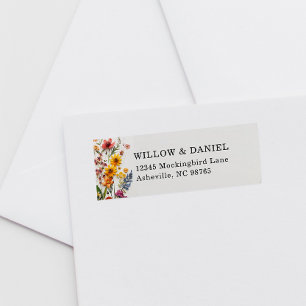 Étiquettes d'adresse de retour Fleurs séchées de f