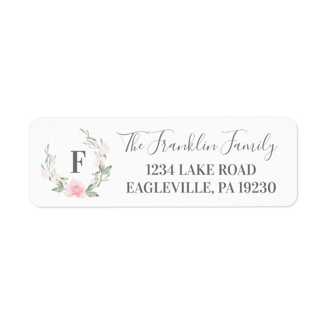 Étiquettes d'adresse de retour Floral (Devant)