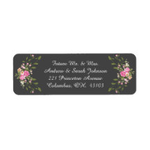 ÉTIQUETTES D'ADRESSE DE RETOUR Floral personnalisa
