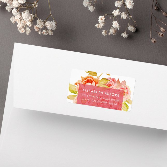 Étiquettes d'adresse de retour florale de récolte (Créateur téléchargé)
