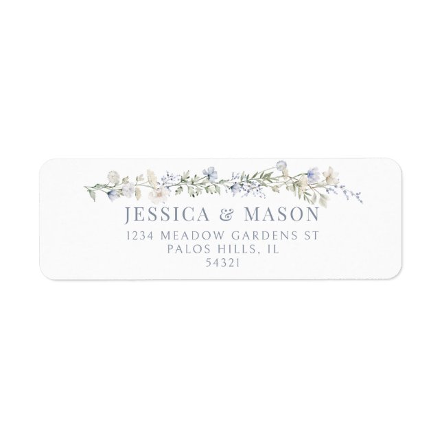 Étiquettes d'adresse de retour florale fleur sauva (Devant)