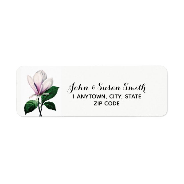 étiquettes d'adresse de retour florale magnolia bo (Devant)