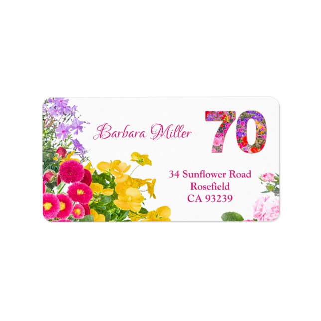 Étiquettes d'adresse de retour florale moderne à 7 (Devant)