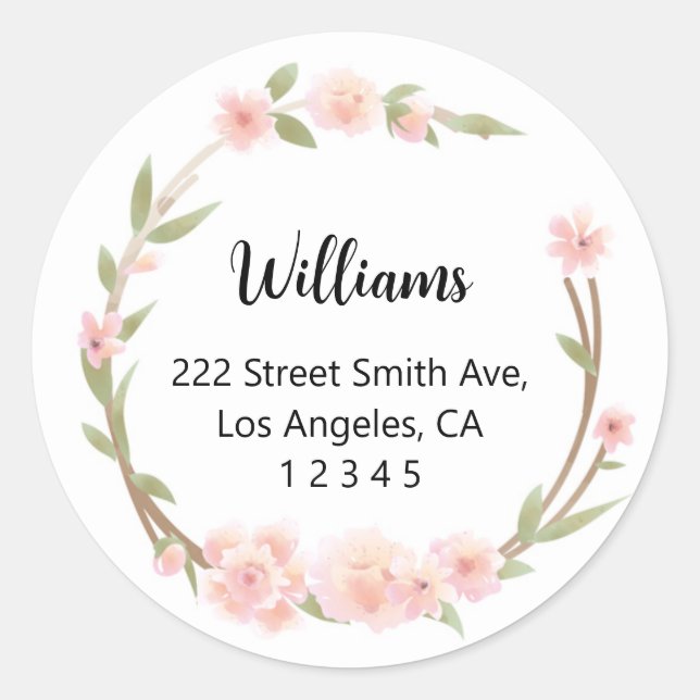 Étiquettes d'adresse de retour florales roses (Devant)