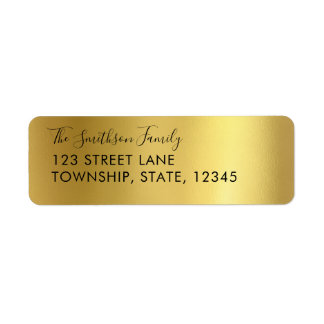 Étiquettes d'adresse de retour Gold Metallic Custo
