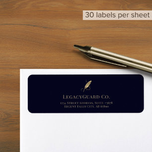 Étiquettes d'adresse de retour Gold Quill