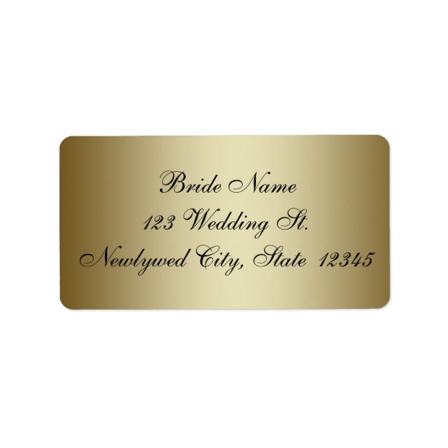 Étiquettes d'adresse de retour Gold Wedding RSVP (Devant)