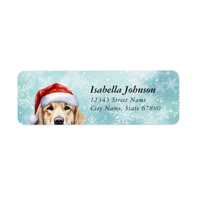 Étiquettes d'adresse de retour Golden Retriever (Devant)