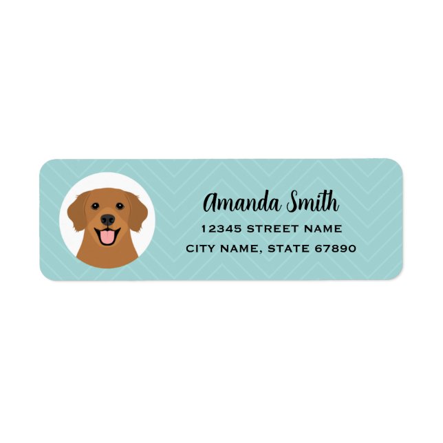 Étiquettes d'adresse de retour Golden Retriever (Devant)