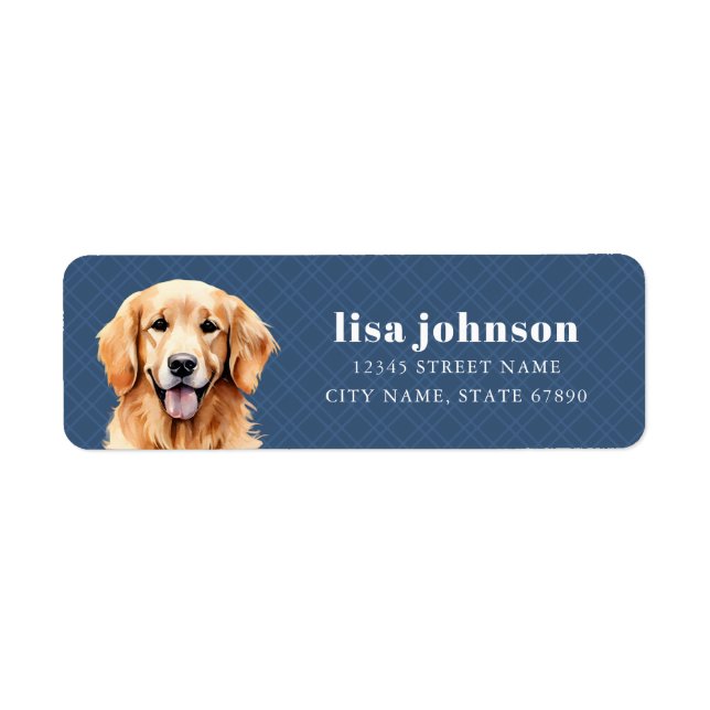 Étiquettes d'adresse de retour Golden Retriever (Devant)